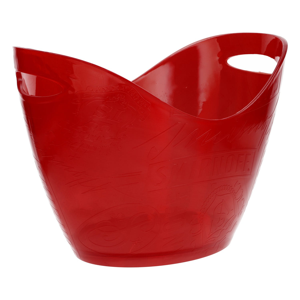 Seau à glace pour bouteille de vodka Smirnoff, rouge transparent, relief « Bar »