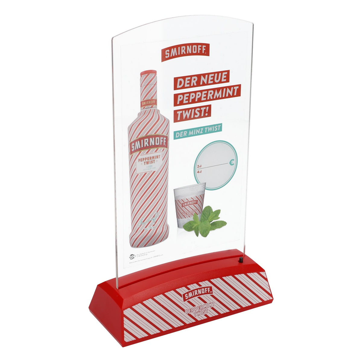 Smirnoff  Vodka Présentoir de menu LED Présentoir de table Peppermint Twist