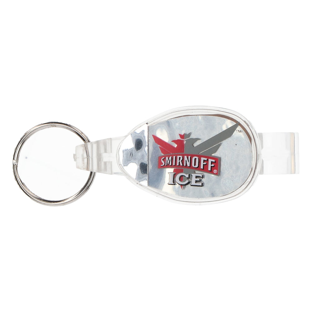 Porte-clés Smirnoff Vodka Ice avec décapsuleur et éclairage LED