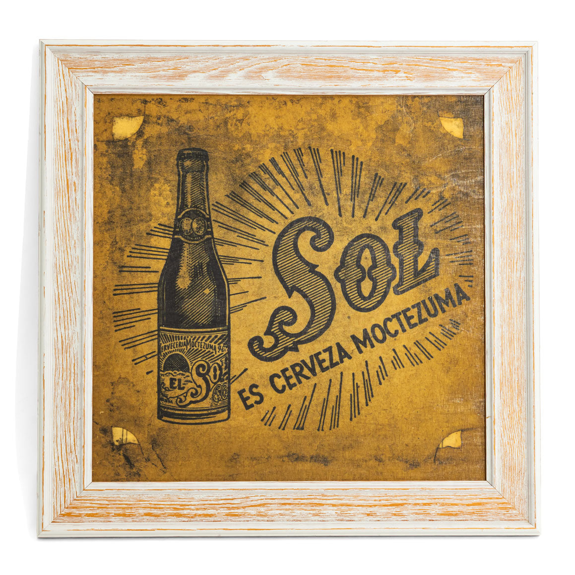 Sol Bier Image Cadre en bois Décoration murale « Bouteille » 50 x 50 cm