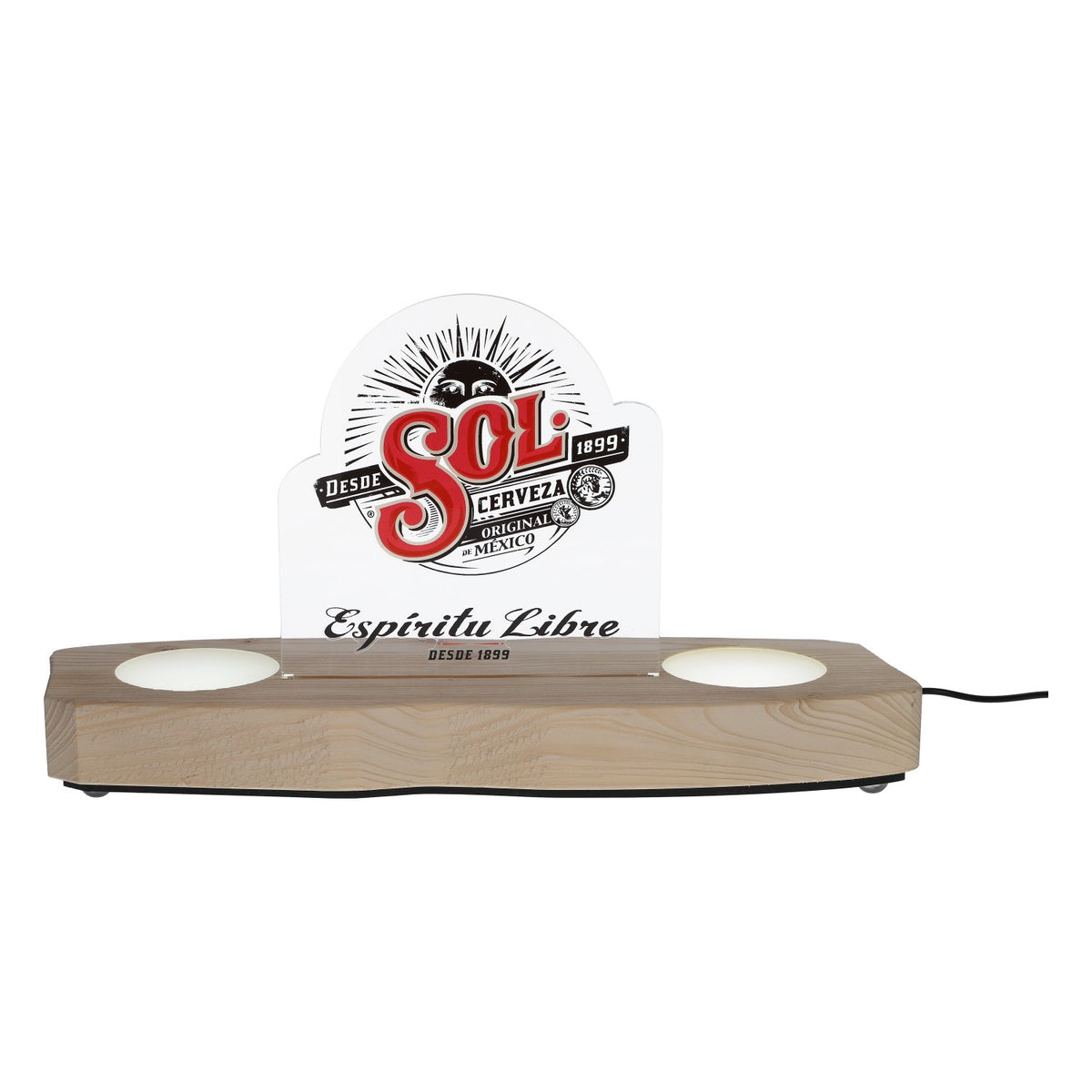 Sol Bier LED Glorifier Enseigne lumineuse Enseigne publicitaire en bois, bloc d'alimentation inclus – Vue 5