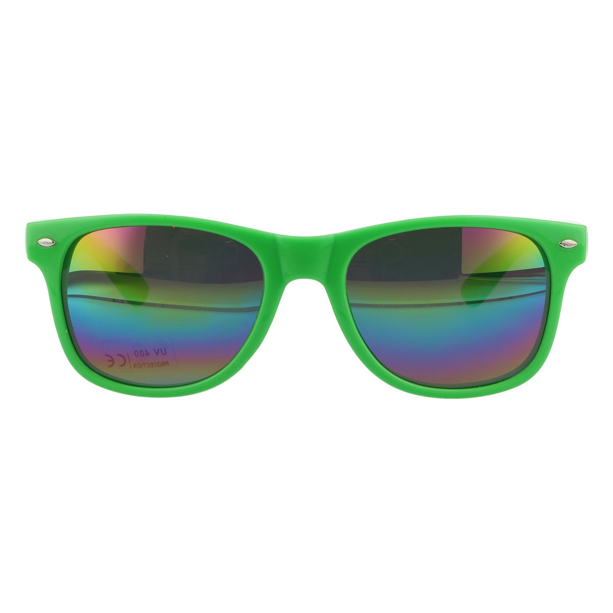 Lunettes de soleil Sourz vertes à verres miroités UV 400 - Accessoire pour fêtes et festivals