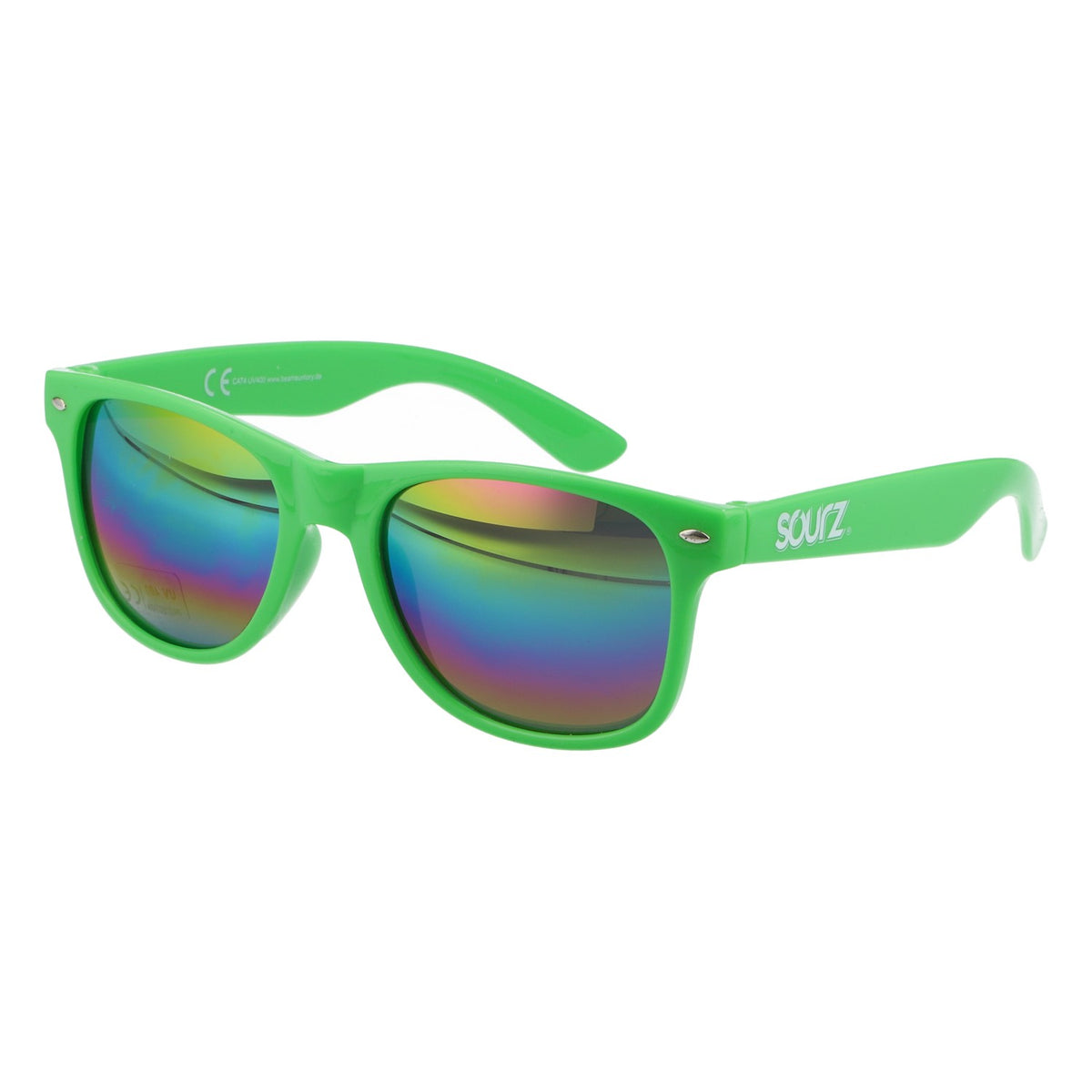 Lunettes de soleil Sourz vertes à verres miroités UV 400 - Accessoire pour fêtes et festivals – Vue 2