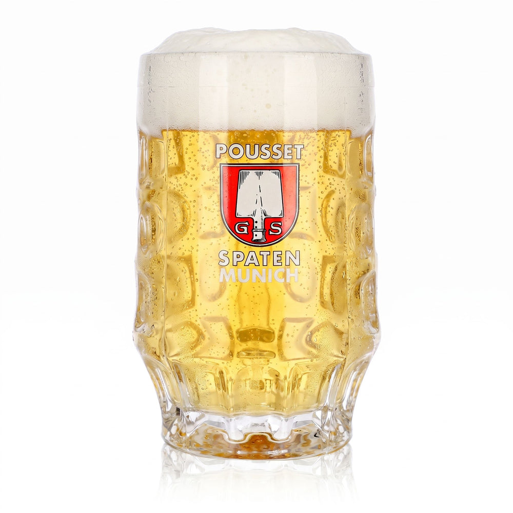 Verre à bière, chope, cruchon, pichet à bière 0,5 l Munich Pousset en relief