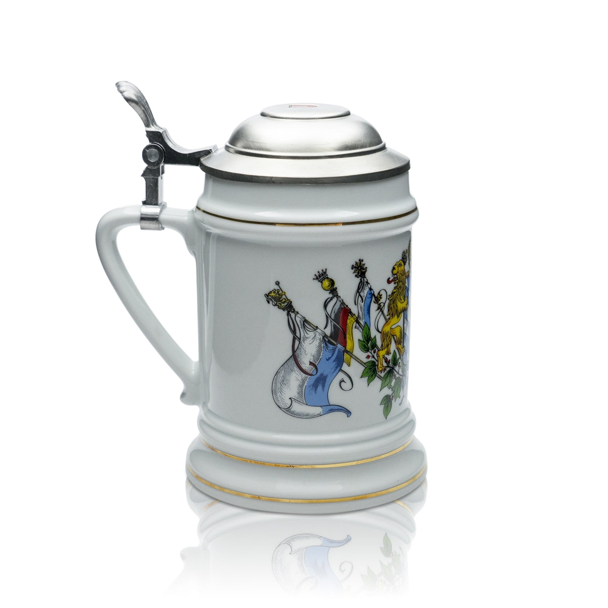 Bougie de table en forme de chope de bière, 10 cm, en cire de haute qualité, avec couvercle en étain, couleur argenté, avec une bougie à mèche longue durée, 10 cm, 100 g, 1 pièce – Vue 2