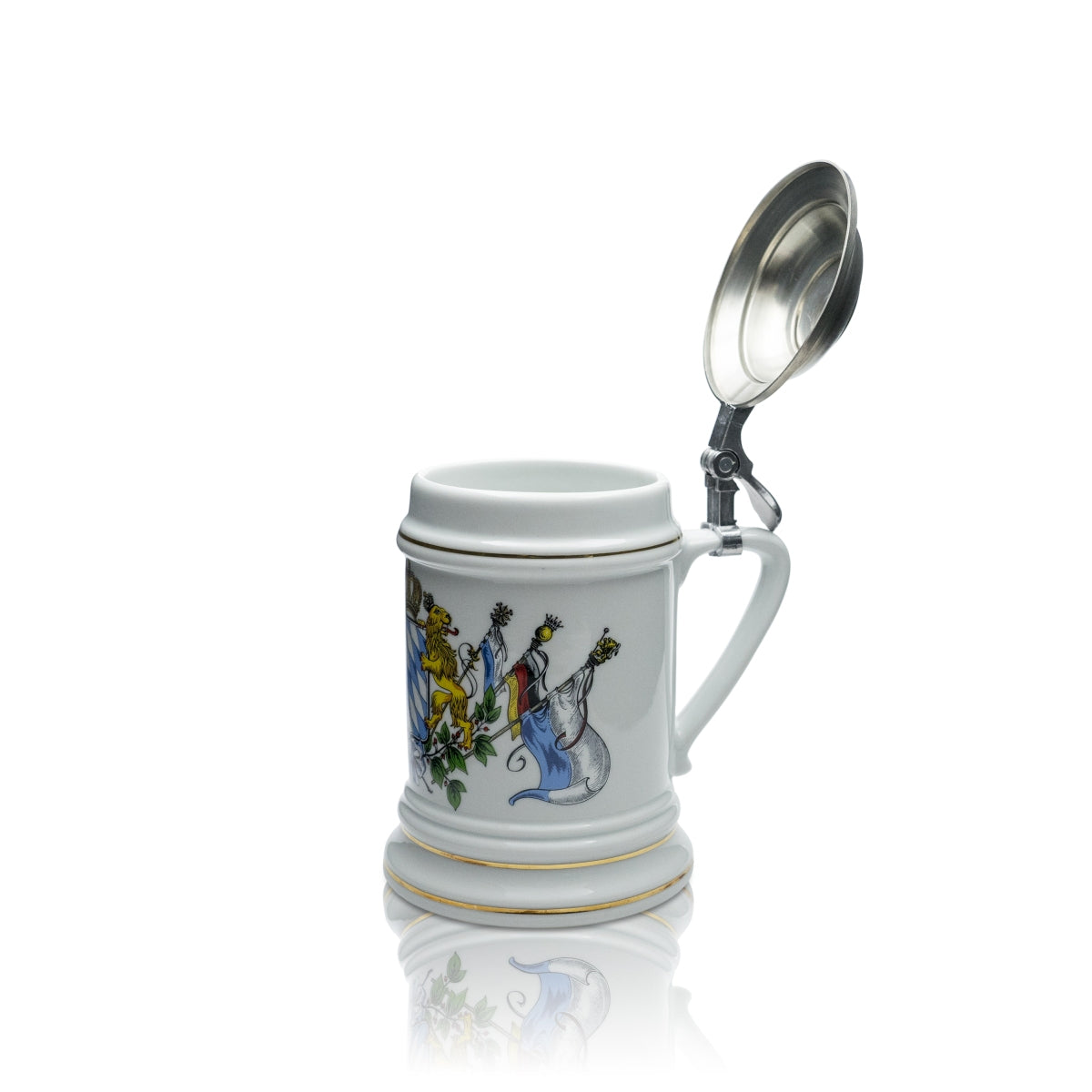 Bougie de table en forme de chope de bière, 10 cm, en cire de haute qualité, avec couvercle en étain, couleur argenté, avec une bougie à mèche longue durée, 10 cm, 100 g, 1 pièce – Vue 3