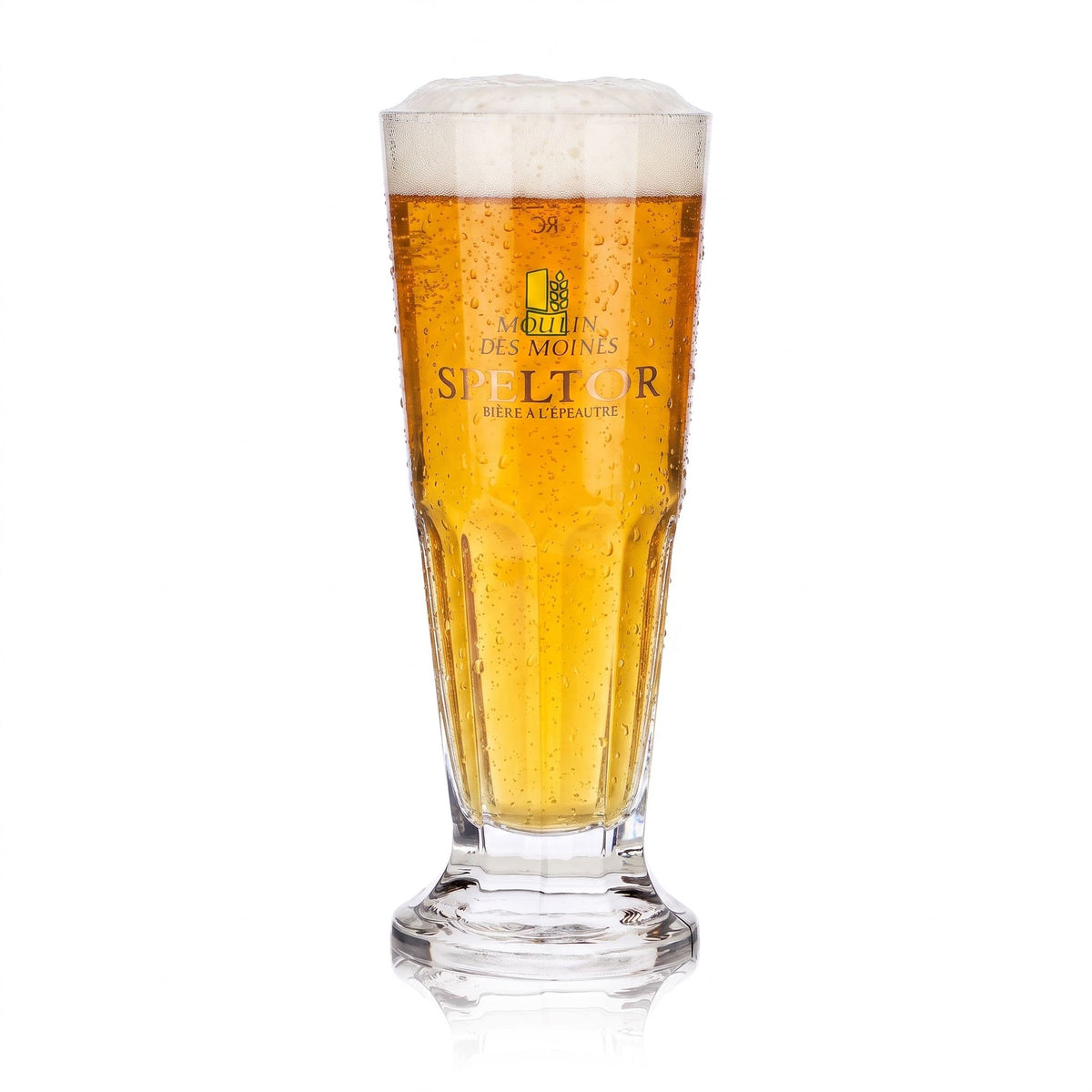 Verre à bière Speltor 0,25 l, modèle « Pokal », Moulin Des Moines, relief Ritzenhoff