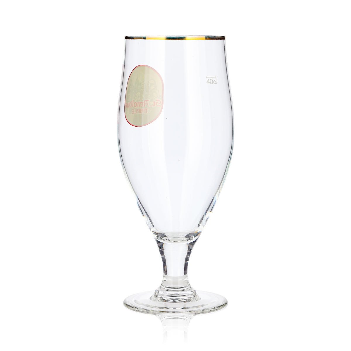 Verre à bière St. Arnoldus 0,4 l, forme tulipe, bordure triple dorée – Vue 4
