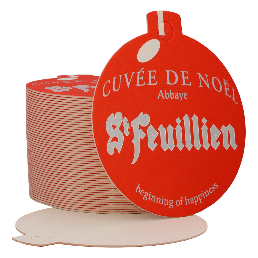 Bière St. Feuillen - Sous-verre neuf en papier rouge - Sous-verre pour verre