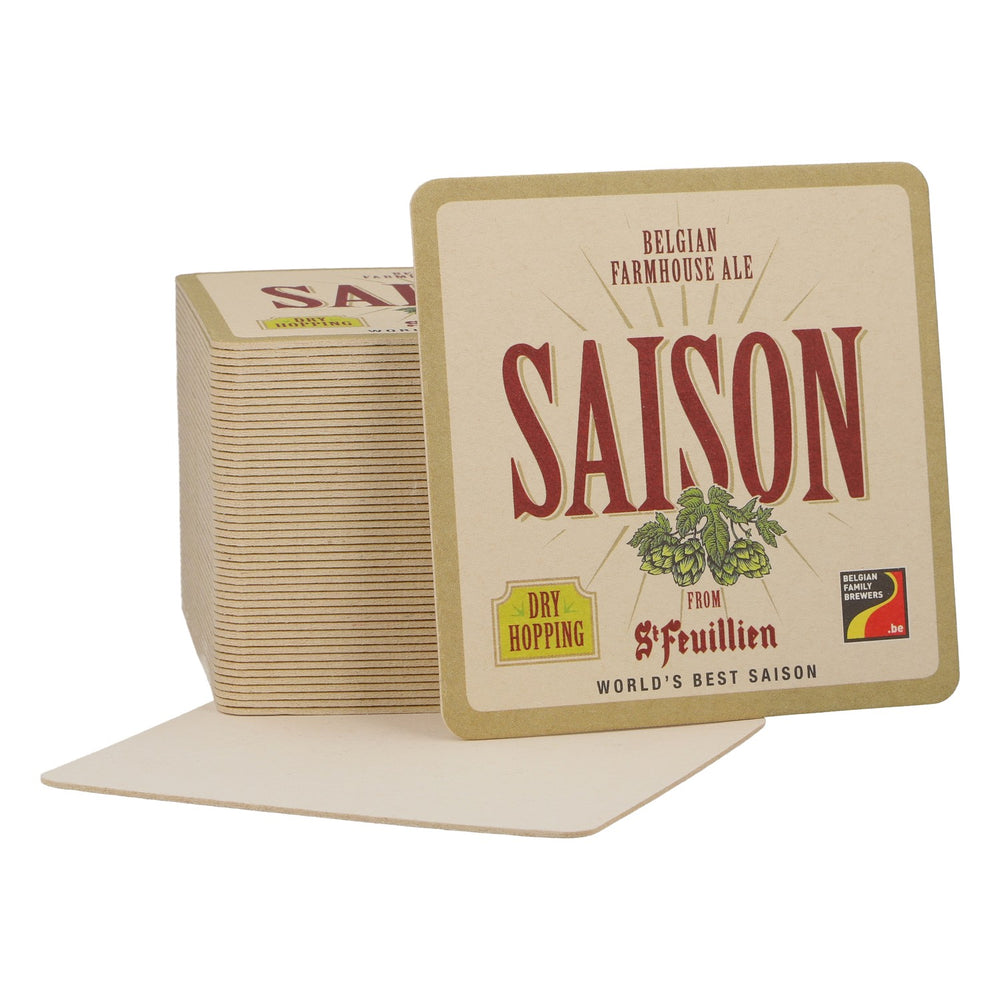 Bière St. Feuillen - Sous-verre neuf en papier blanc - Sous-verre pour verre
