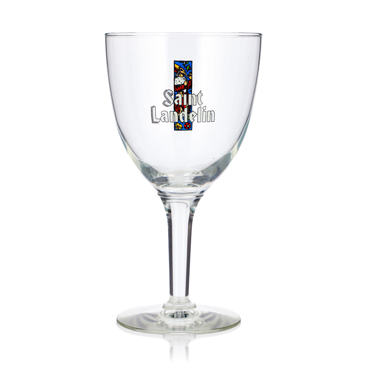Verre à bière St. Landelin, 0,5 l, forme de coupe, avec le roi sur le logo