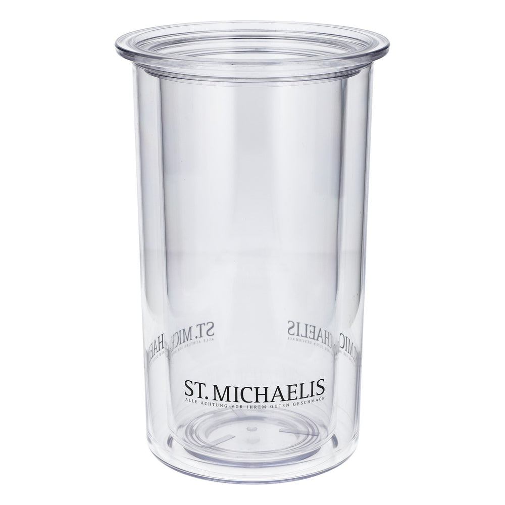 Refroidisseur de bouteilles St. Michaelis Wasser, en acrylique transparent, à double paroi, élégant