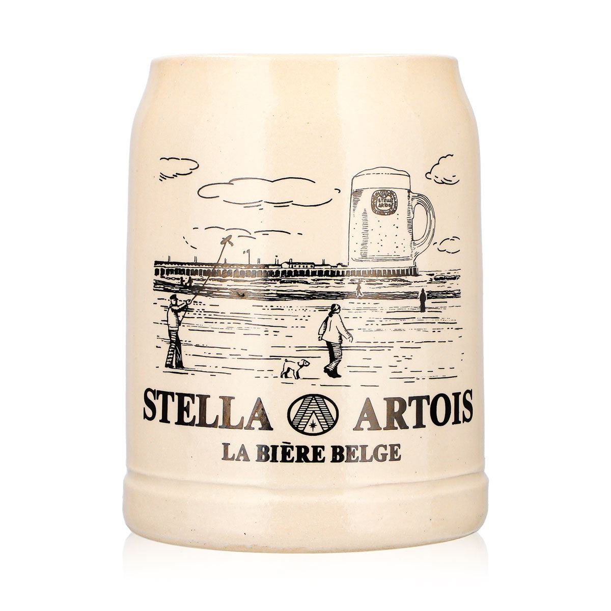 Verre à bière Stella Artois, chope en terre cuite, 0,5 l, motif « La Bière Belge » – Vue 2