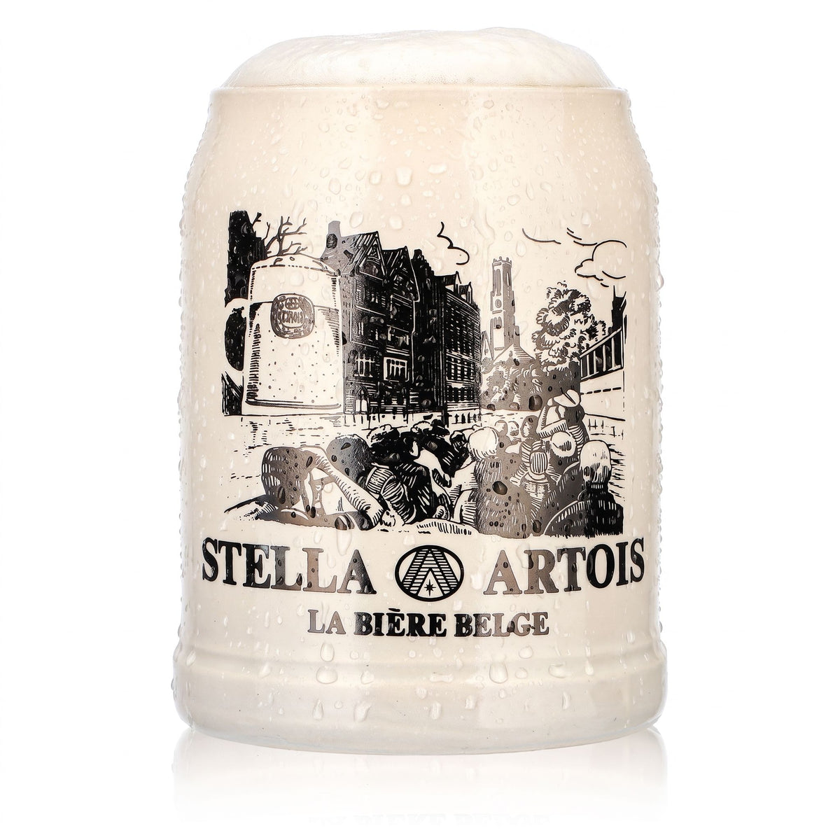 Verre à bière Stella Artois, chope en faïence, 0,5 l, « La Bière Belge », faïence