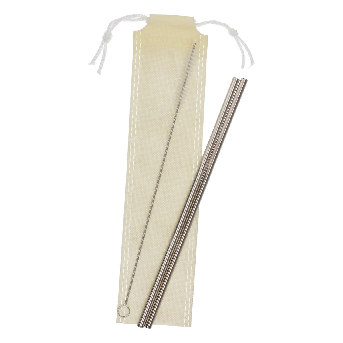 Paille « Steel » « Seinalco » argent/beige, avec brosse de nettoyage et pochette