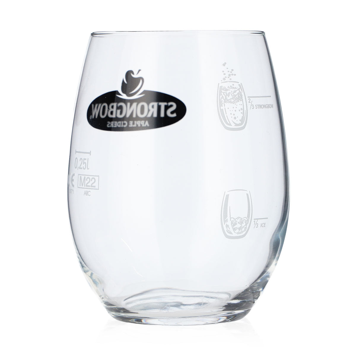 Verre à cidre Strongbow 0,25 l, verre à whisky Old Fashioned avec logo noir – Vue 3