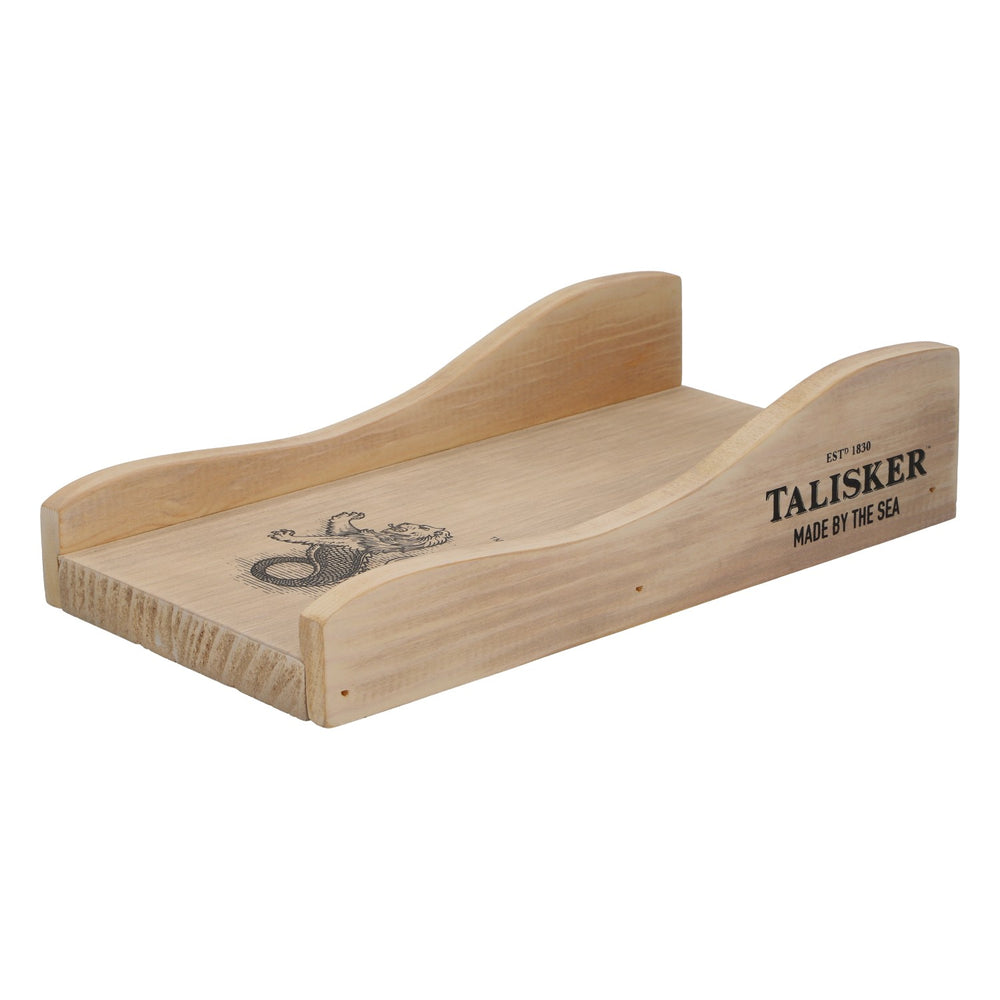 Support à bouteille de whisky Talisker : présentoir en bois raffiné pour bouteille de whisky