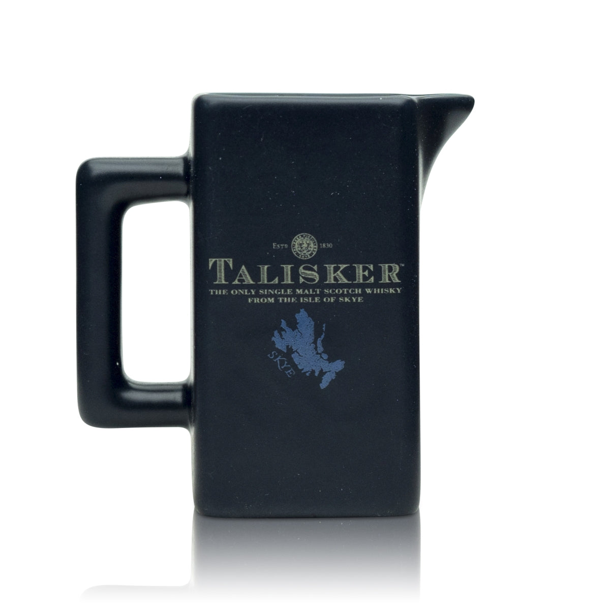 Talisker Whisky Pot 100 ml Cruche bleue Verre Île de Skye Céramique Bec verseur Tasse