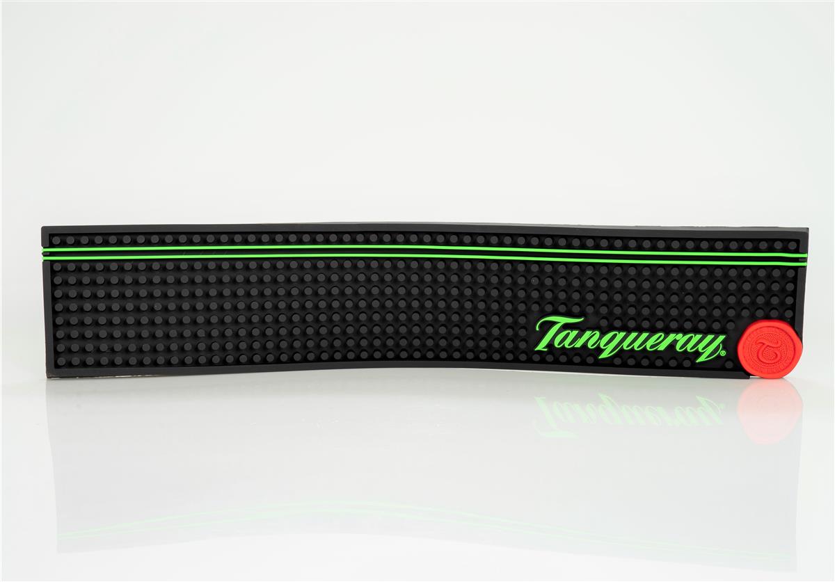 Tapis de bar Tanqueray Gin Tapis égouttoir Accessoires de bar vert-noir Logo à l'extérieur