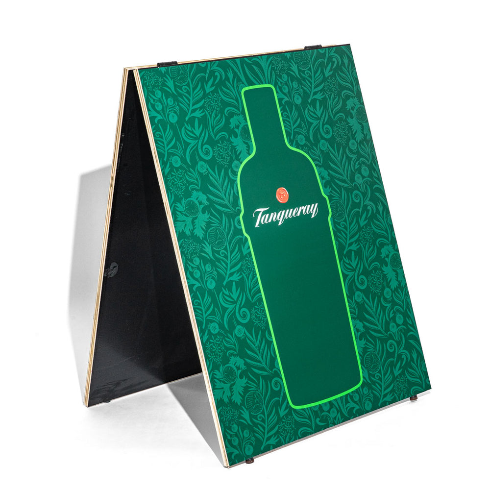 Tanqueray Chevalet publicitaire ardoise à charbon de bois, pliable, A Frame, 49 x 80 cm, panneau publicitaire