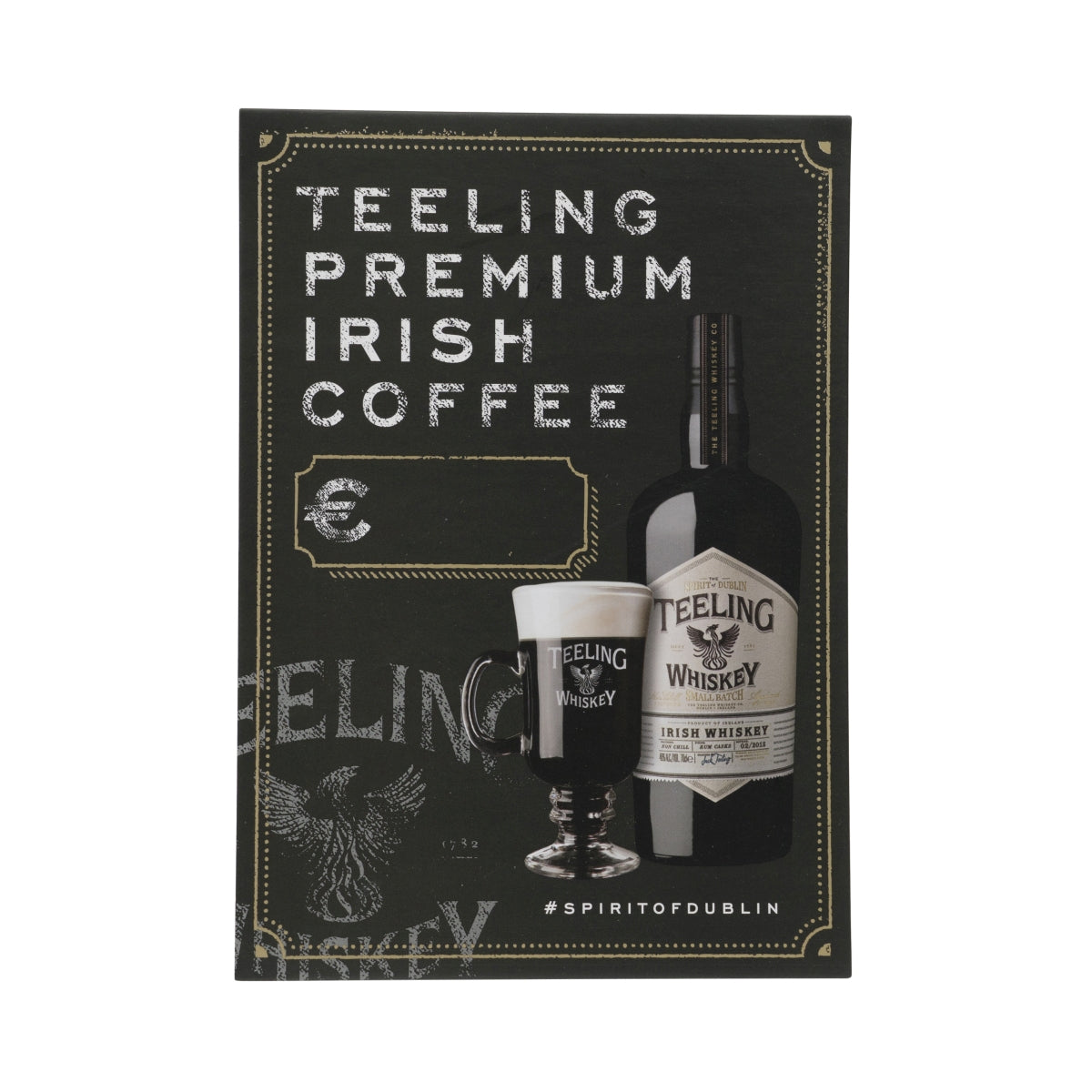 Teeling Whiskey Présentoir de table A5 Irish Coffee Panneau publicitaire Décoration Bar UK