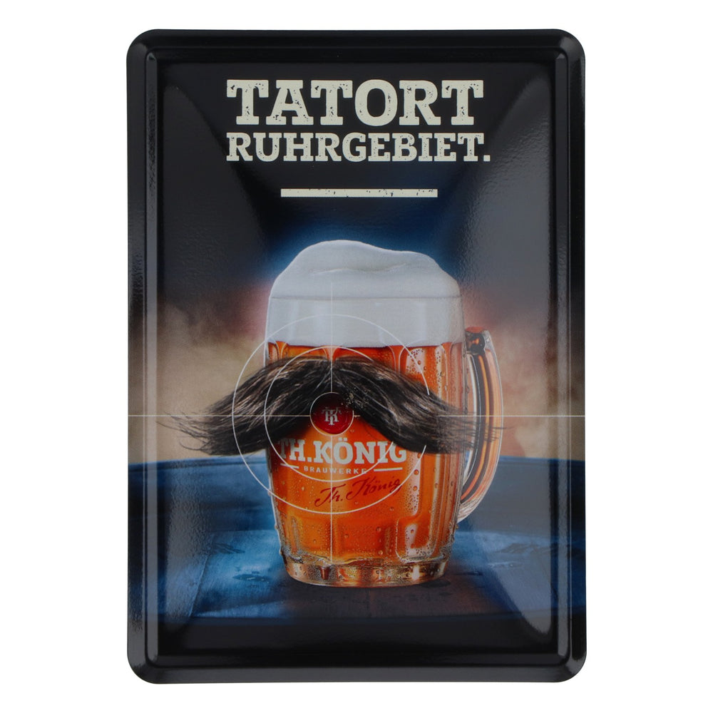 TH. König Bier Petite plaque métallique magnétique « Tatort Ruhrgebiet » (Scène de crime dans la Ruhr)