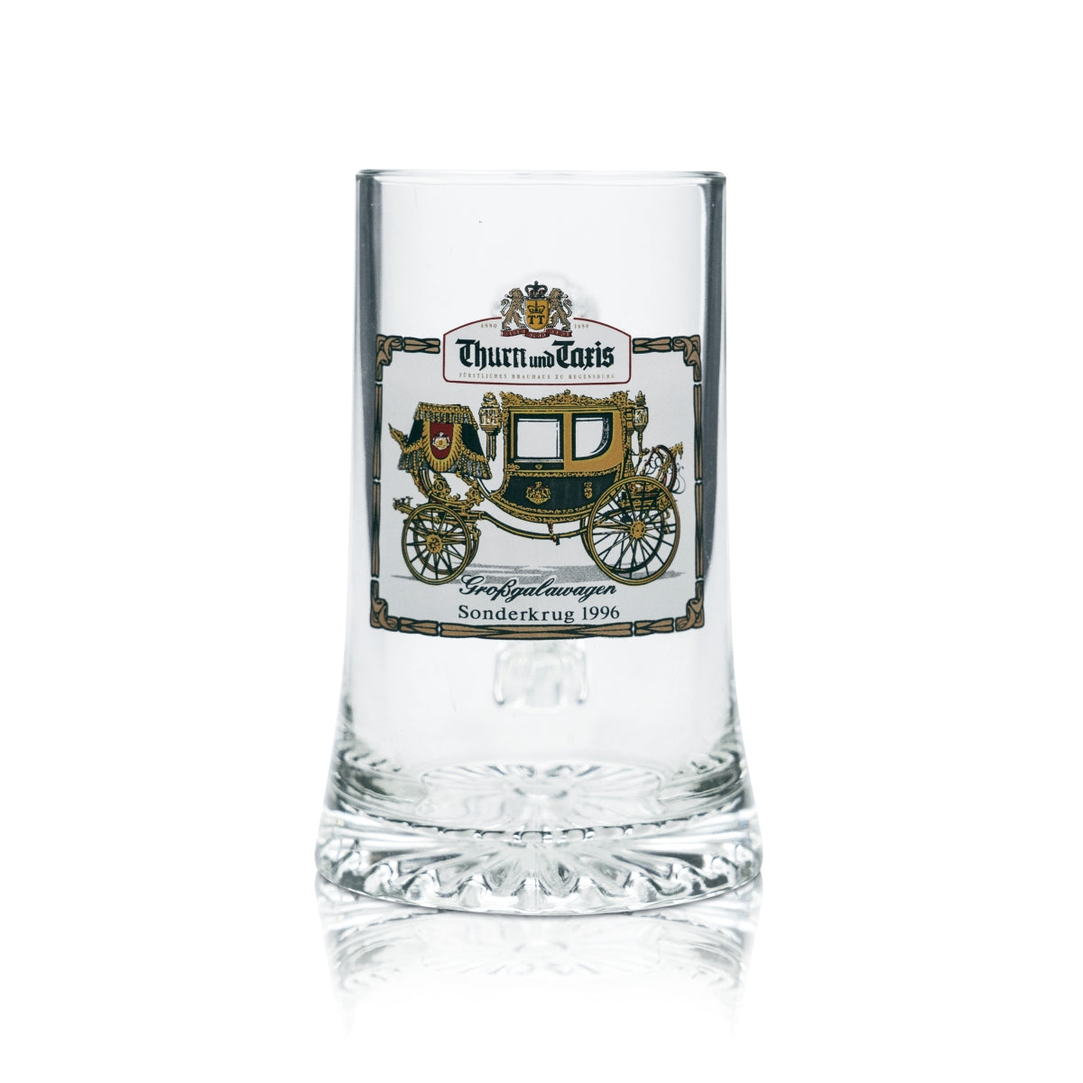 Chope à bière Thurn & Taxis en verre 0,4 l Chope spéciale 1996 Grand char de gala Chope à bière Collectionneur