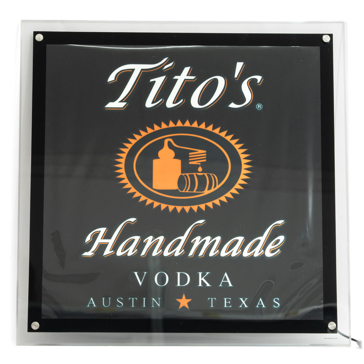 Enseigne lumineuse Titos Vodka Luminated LED Wallsign 51x51cm Décoration de bar Produits dérivés – Vue 3