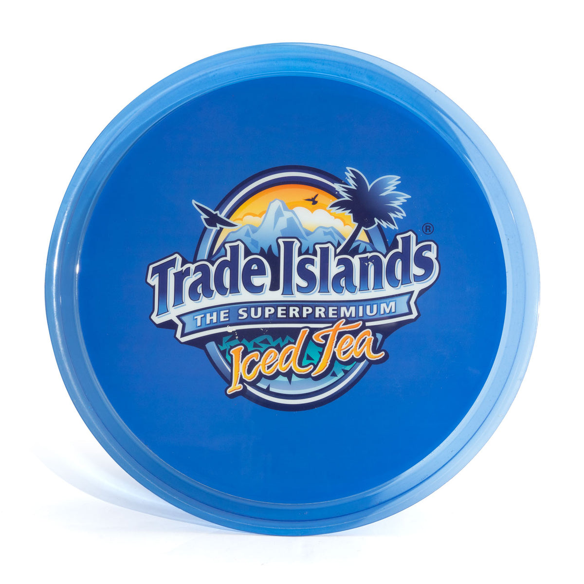 Trade Islands Plateau à thé glacé Plateau de service Plateau de sommelier Plateau rond Bleu 37 cm de diamètre
