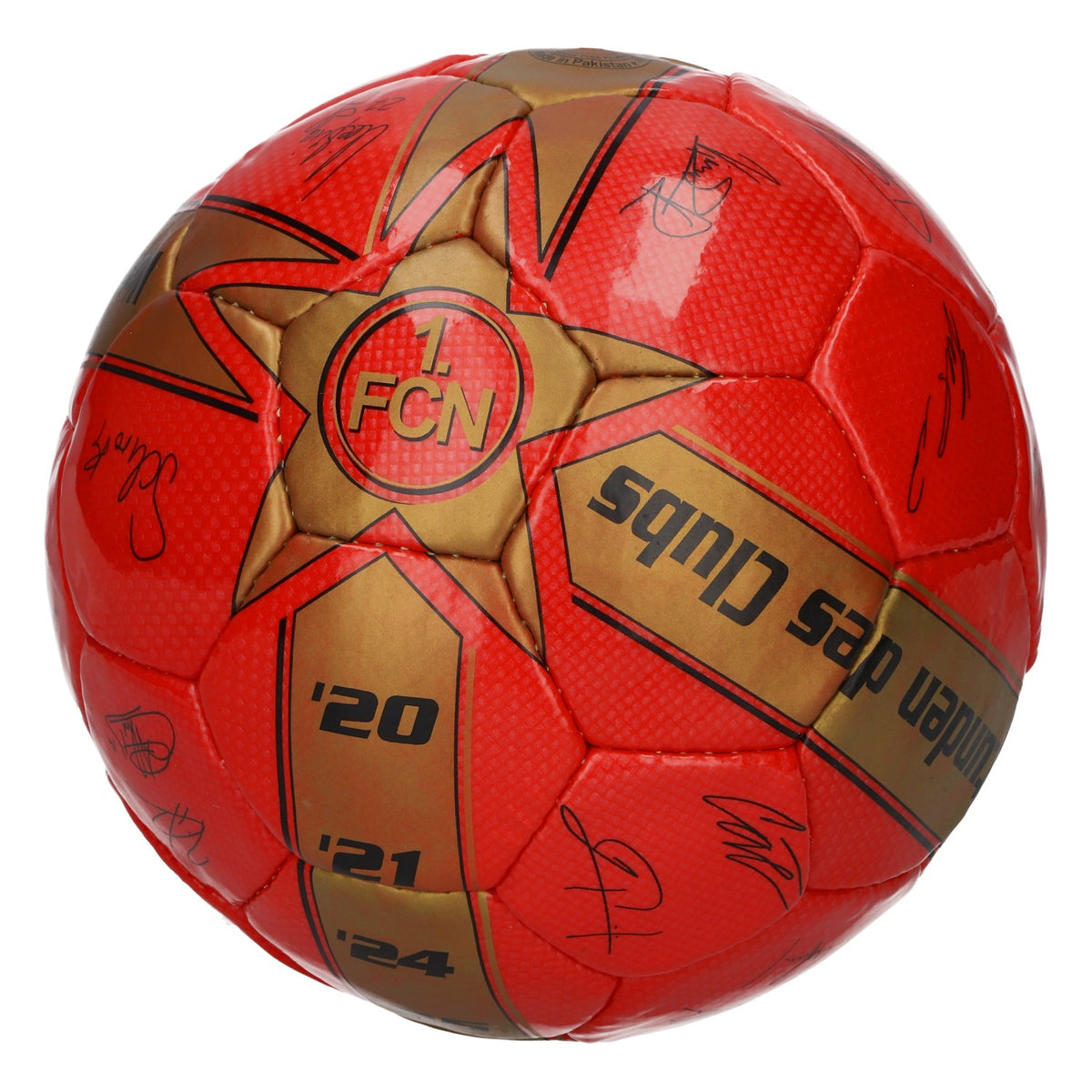 Tucher 1. FCN Football « Vrais amis » Autographes des joueurs, rouge, objet de collection – Vue 3