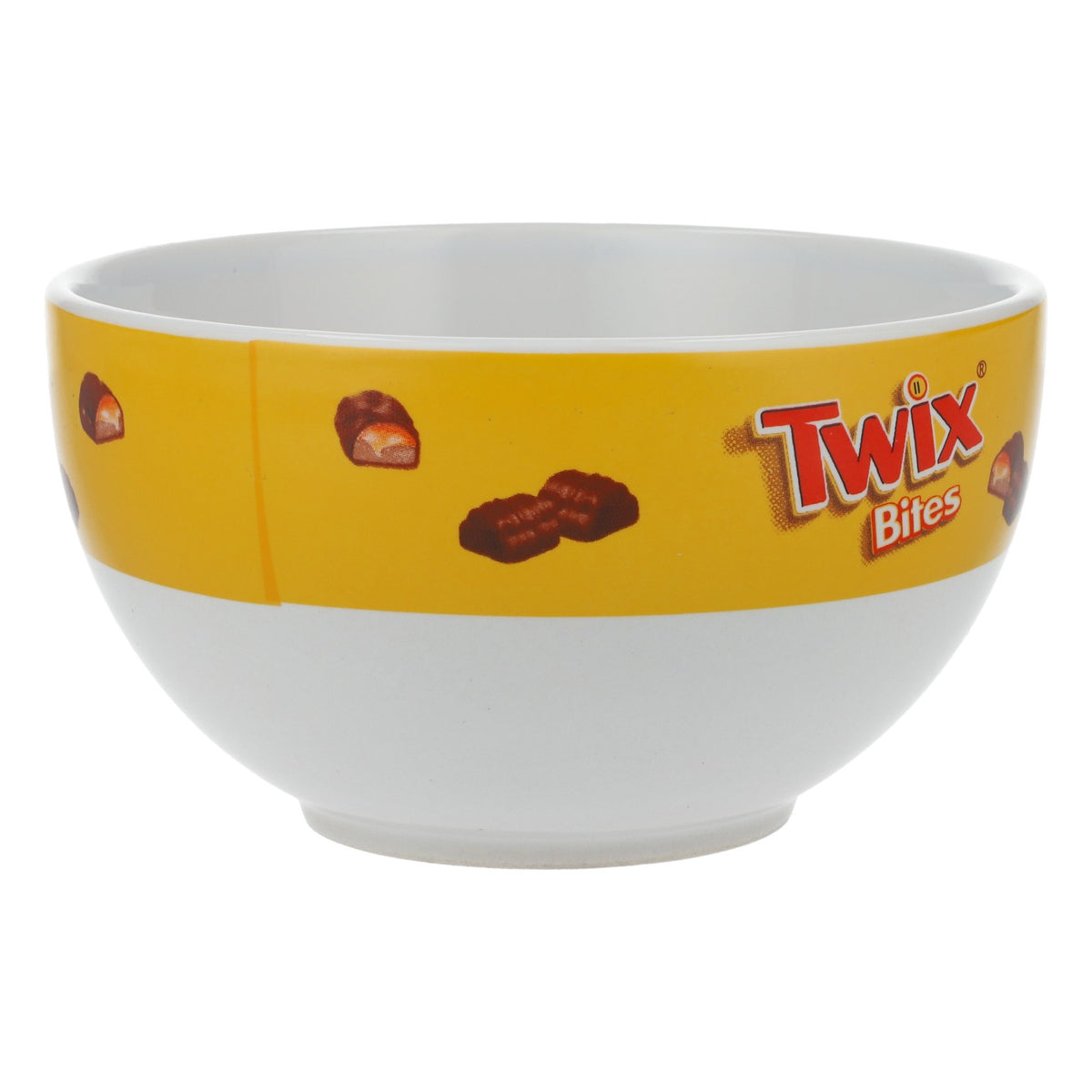 Twix Bonbons Bol à céréales Bol à snacks blanc/jaune Avez-vous déjà partagé aujourd'hui ? – Vue 2