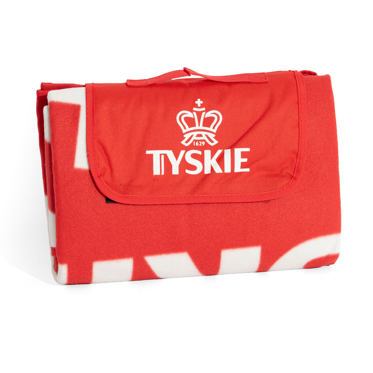Couverture Tyskie Bière Couverture de pique-nique Couverture polaire Couverture douillette Couverture de terrasse 150 x 125 cm Rouge