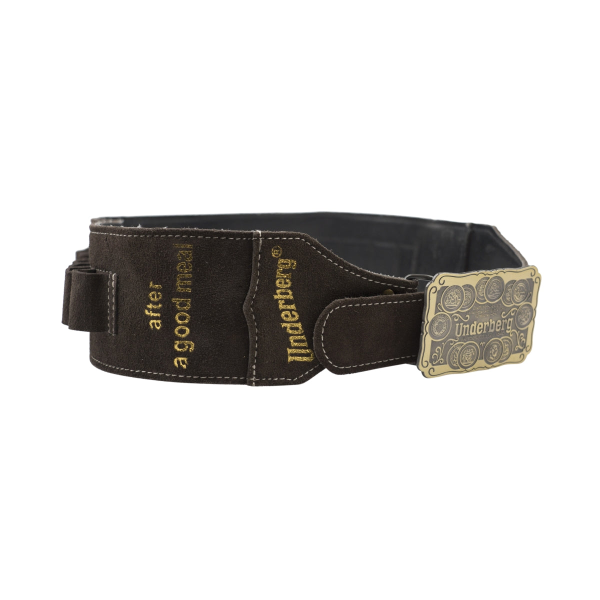 Ceinture Underberg en cuir avec boucle pour flacon d'alcool fort, 112 cm, ceinture à cartouches, pièce rare – Vue 2