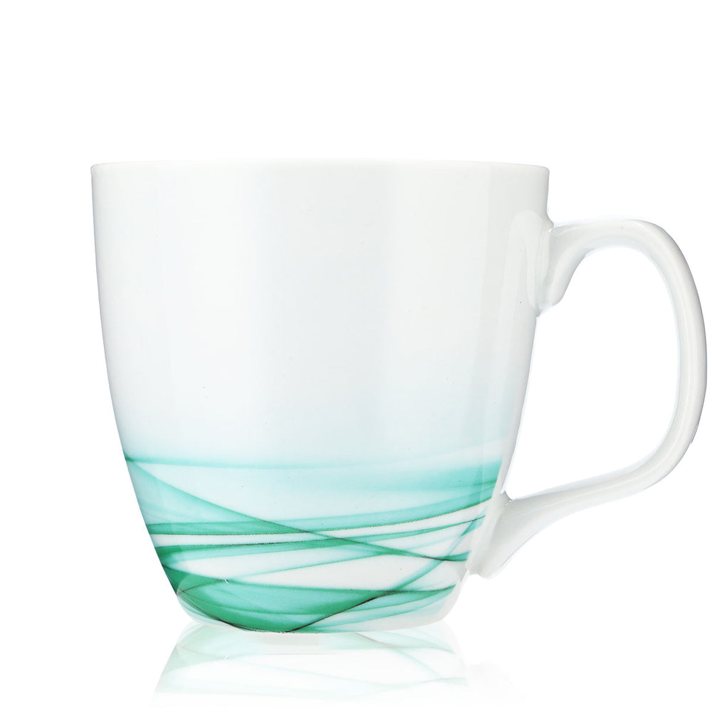 Tasse à café Unilever en porcelaine et verre, 0,4 l, blanche/verte