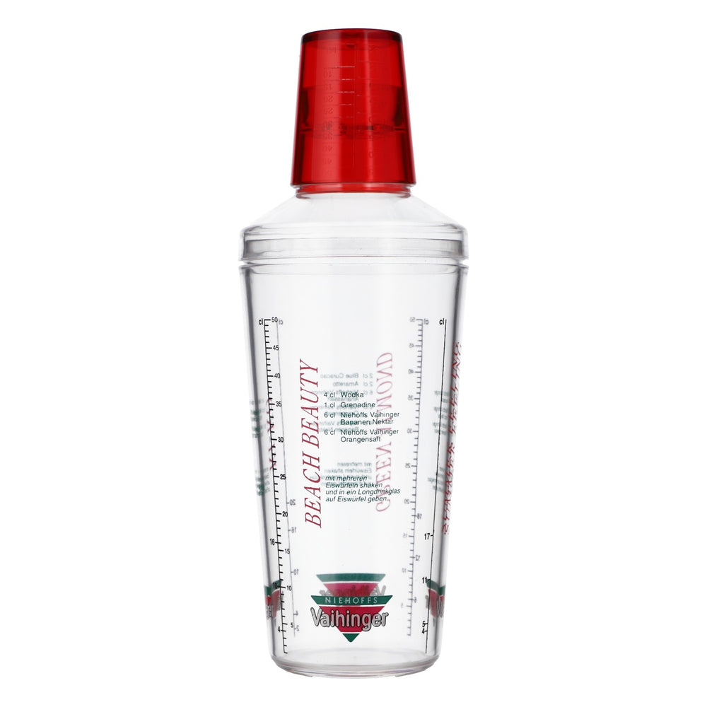 Shaker à jus Vaihinger Shaker de bar Accessoires de bar Mesurette Couvercle rouge
