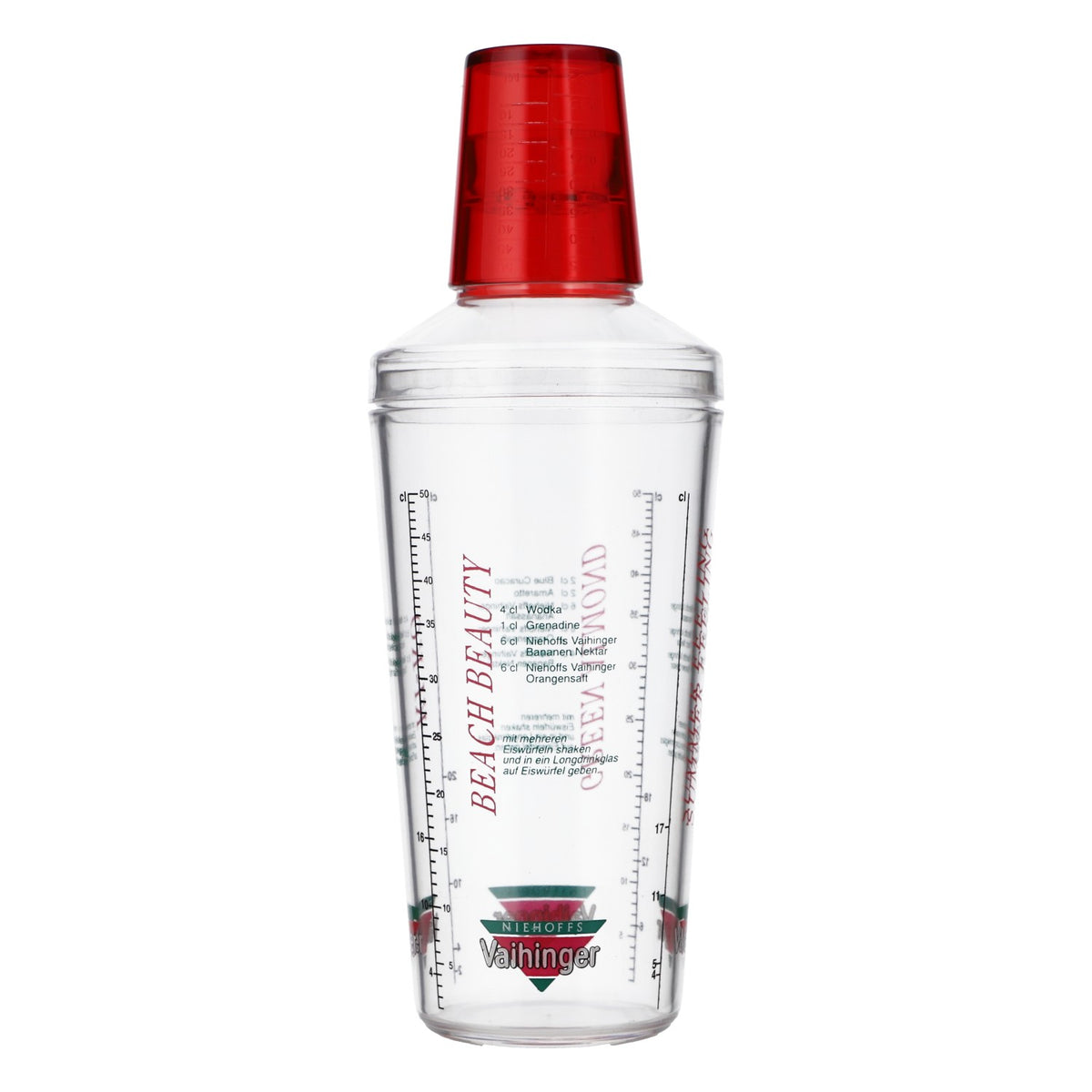 Shaker à jus Vaihinger Shaker de bar Accessoires de bar Mesurette Couvercle rouge