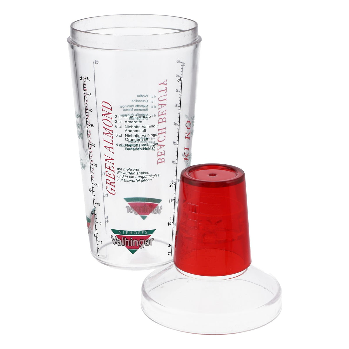Shaker à jus Vaihinger Shaker de bar Accessoires de bar Mesurette Couvercle rouge – Vue 3