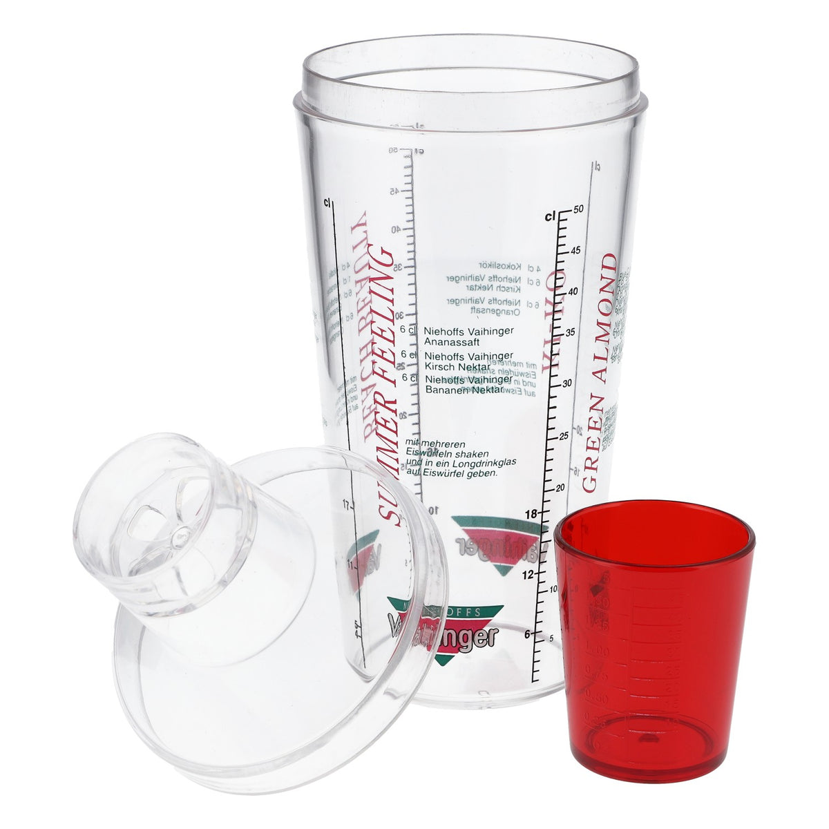 Shaker à jus Vaihinger Shaker de bar Accessoires de bar Mesurette Couvercle rouge – Vue 4