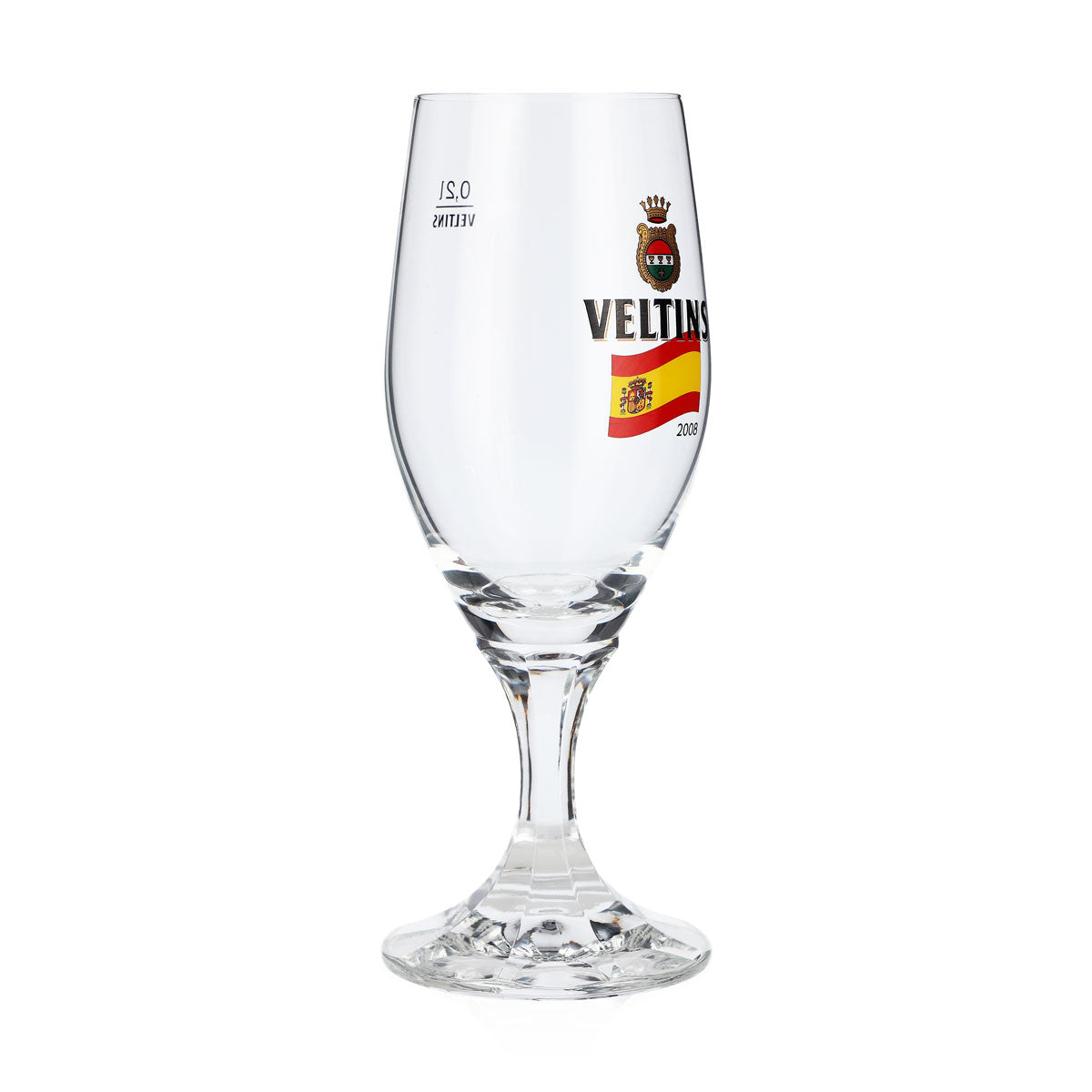 Verre à bière Veltins 0,2 l, verre en forme de coupe, édition spéciale Euro 2008 Espagne, verre à bière, verre à pils – Vue 2