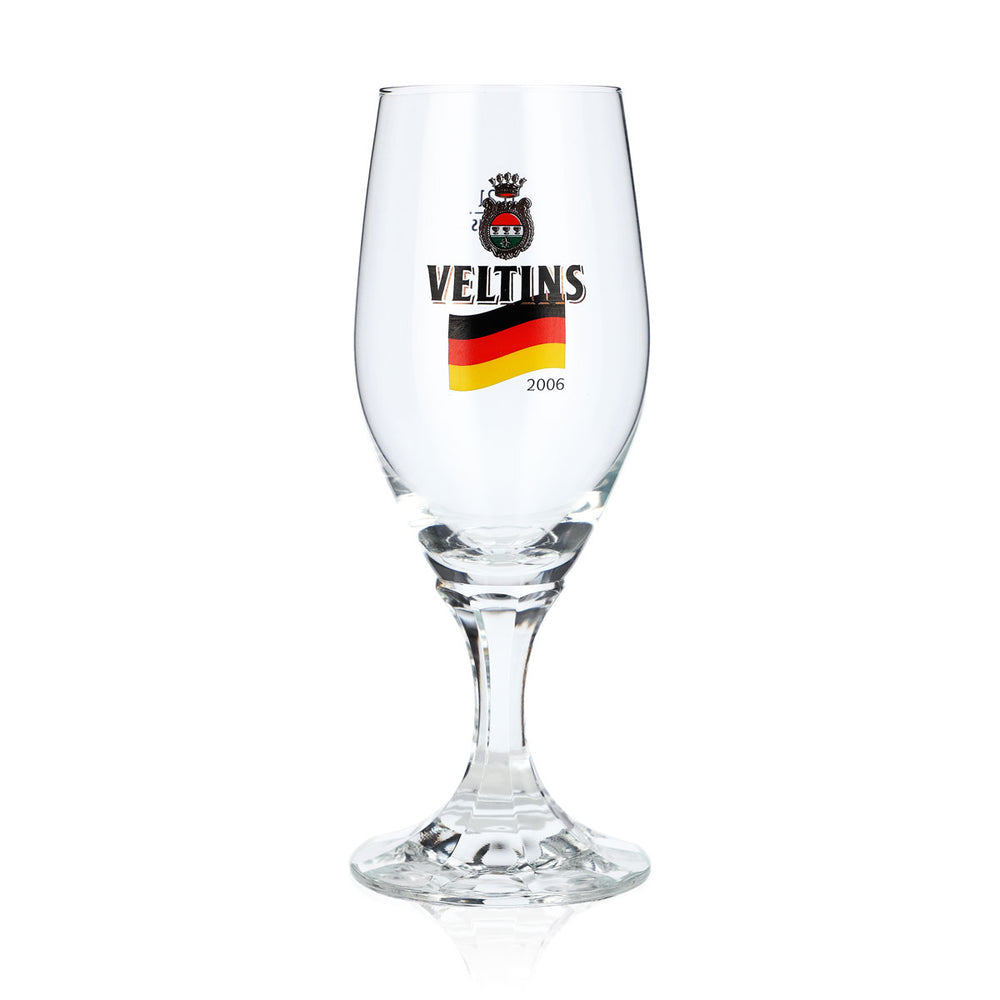 Verre à bière Veltins 0,2 l, verre en forme de coupe, édition spéciale Coupe du monde 2006 en Allemagne, verre à bière « pint »