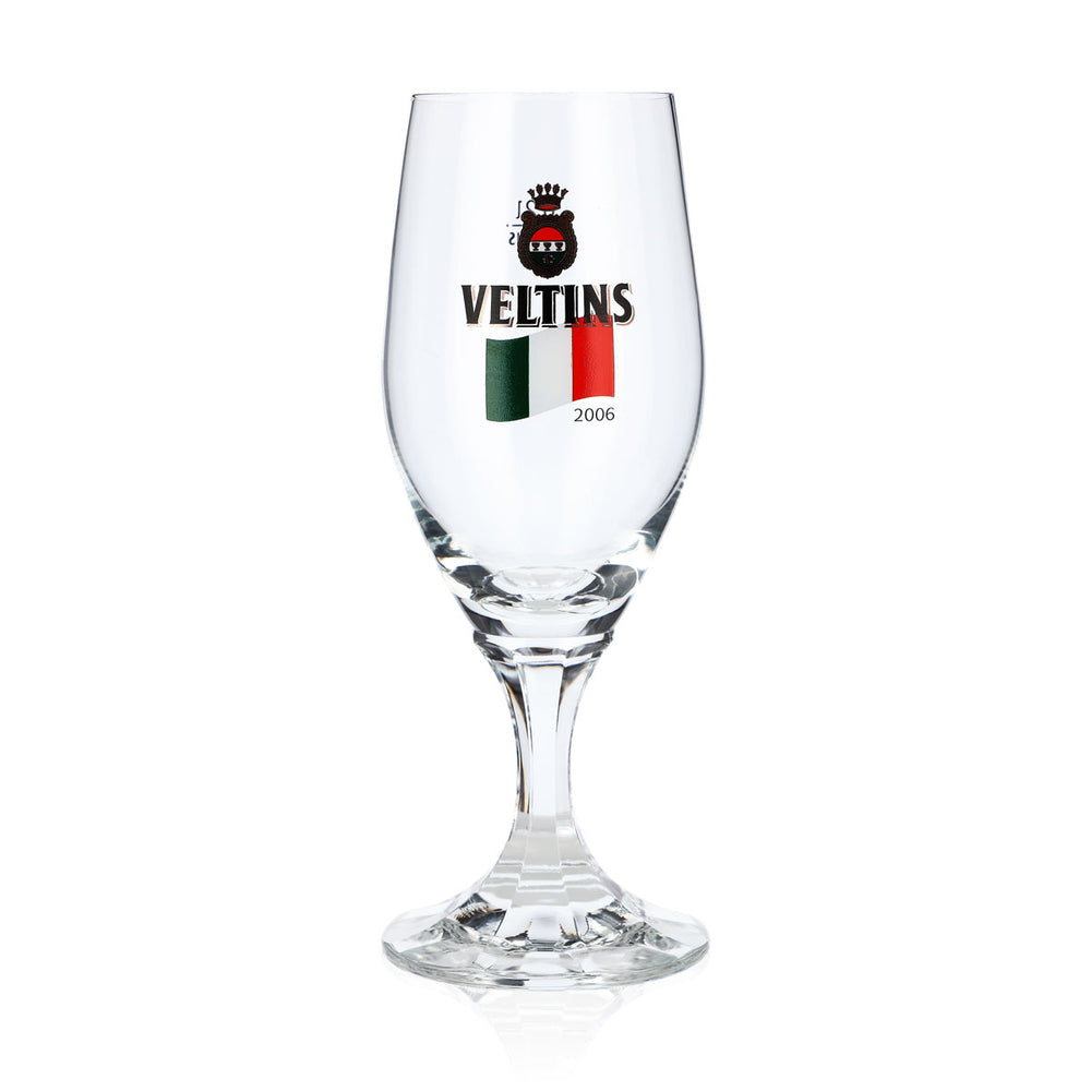 Verre à bière Veltins 0,2 l, verre en forme de coupe, Coupe du monde 2006 en Italie, édition spéciale, verre à bière, verre à pils