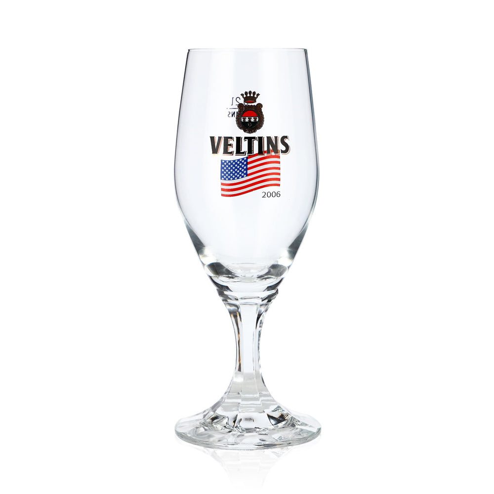 Verre à bière Veltins 0,2 l, verre en forme de coupe, Coupe du monde 2006, États-Unis, édition spéciale, verre à bière, verre à pils