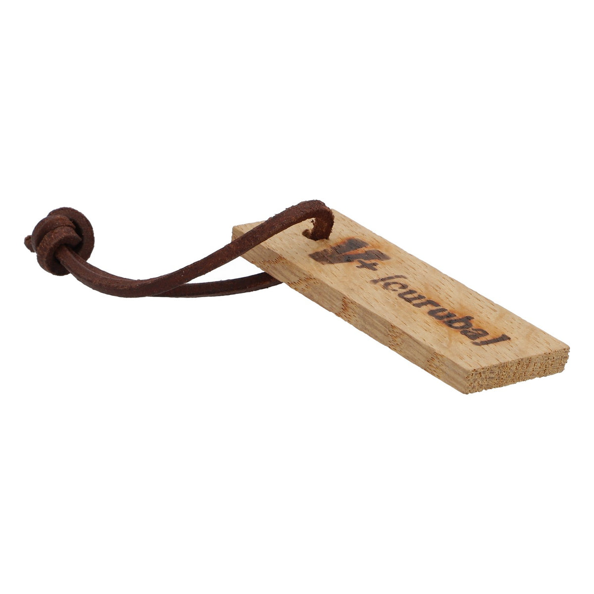 Porte-clés Veltins V+ en cuir et bois « V+ curuba » flottant – Vue 2