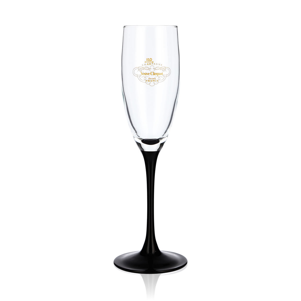 Verre à champagne Veuve Clicquot édition spéciale 0,1 l flûte pied noir