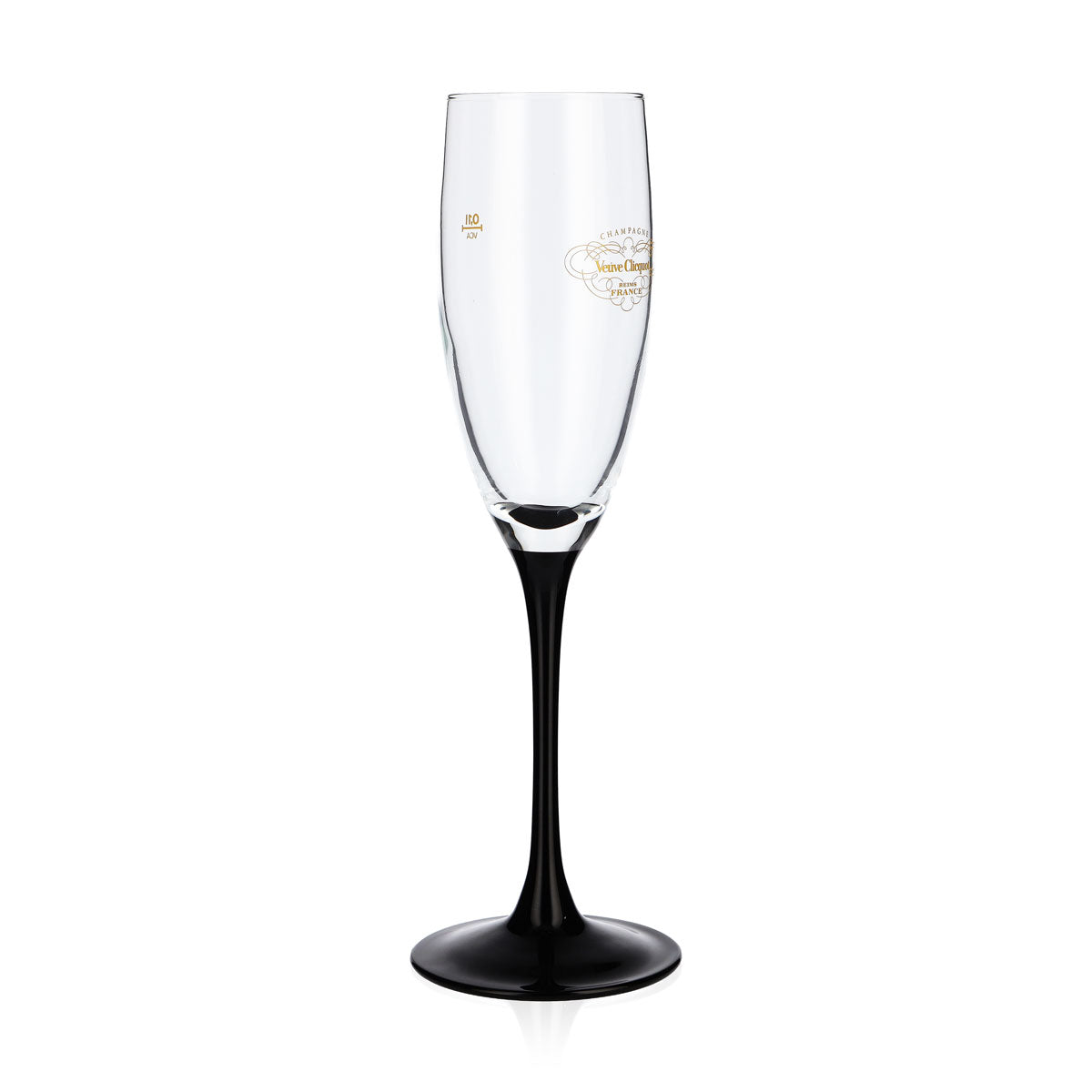 Verre à champagne Veuve Clicquot édition spéciale 0,1 l flûte pied noir – Vue 2
