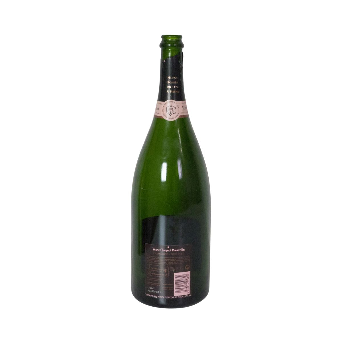 Veuve Clicquot Bouteille de spectacle Bouteille vide de champagne déco factice 1,5l Brut Rose – Vue 2