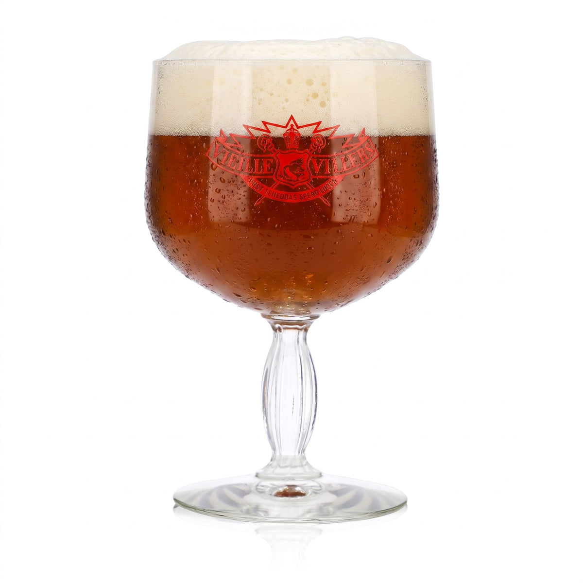 Verre à bière Villers 0,44 l, forme tulipe, « Vieille Villers », logo rouge