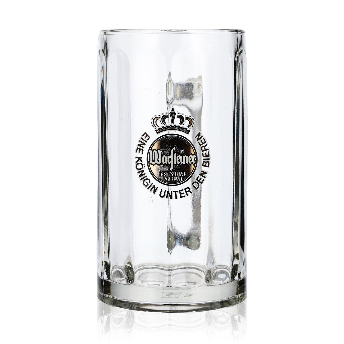 Verre à bière Warsteiner Chope à bière Bierseidel 0,4 l Relief longitudinal Logo argenté