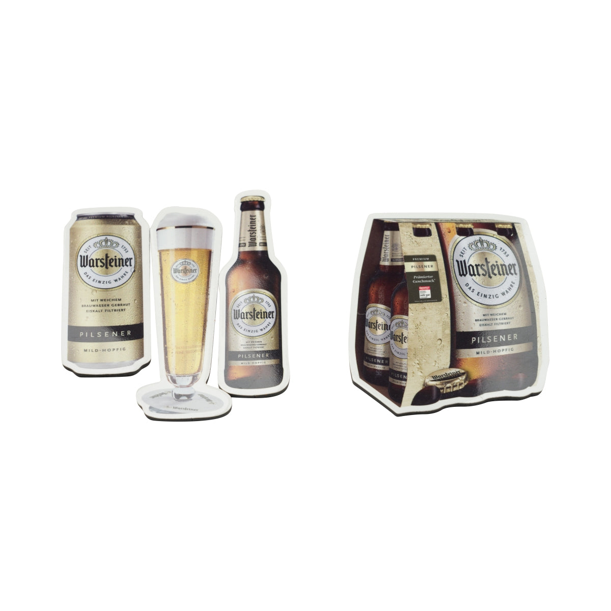 Warsteiner Bière Aimant magnétique pour réfrigérateur Set 4 pièces Souvenir Tableau mural Bar