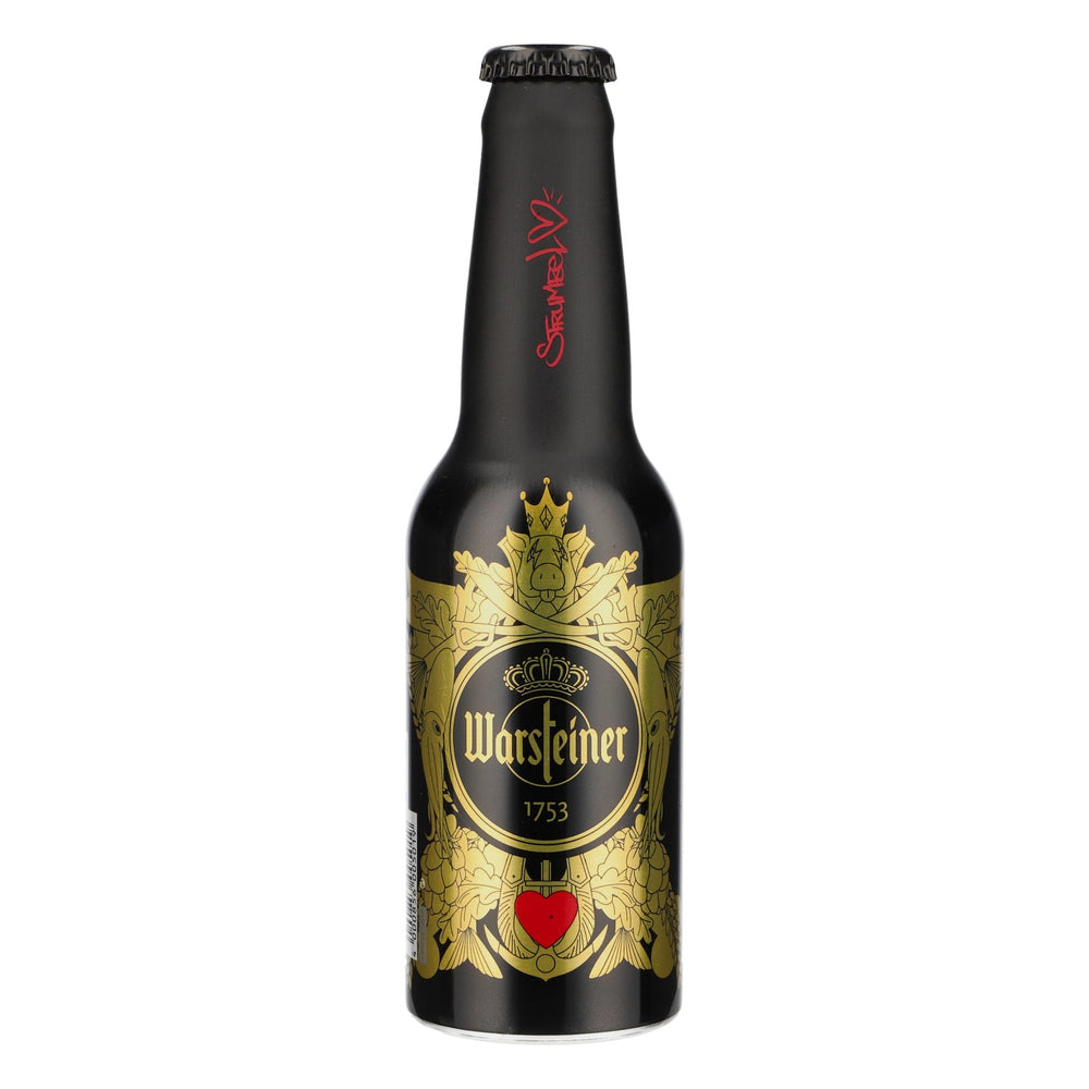 Bouteille de bière Warsteiner 0,33 l édition collector noir/or